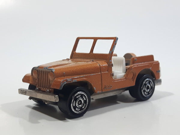 Vintage Majorette No. 268 Jeep Copper Orange 1:54 Scale Die Cast Toy Car Vehicle - Made in France