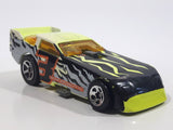 1999 Hot Wheels Mega Graphics Probe Funny Car Bright Lime Green Yellow and Black Die Cast Toy Car Vehicle with Lift Up Body
