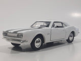 Sunnyside Superior 1967 Camaro Russound White 1/34 Scale Pullback Motorized Friction Die Cast Toy Car Vehicle with Opening Doors and Hood
