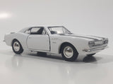 Sunnyside Superior 1967 Camaro Russound White 1/34 Scale Pullback Motorized Friction Die Cast Toy Car Vehicle with Opening Doors and Hood
