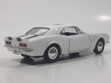 Sunnyside Superior 1967 Camaro Russound White 1/34 Scale Pullback Motorized Friction Die Cast Toy Car Vehicle with Opening Doors and Hood