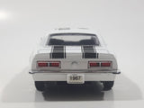 Sunnyside Superior 1967 Camaro Russound White 1/34 Scale Pullback Motorized Friction Die Cast Toy Car Vehicle with Opening Doors and Hood