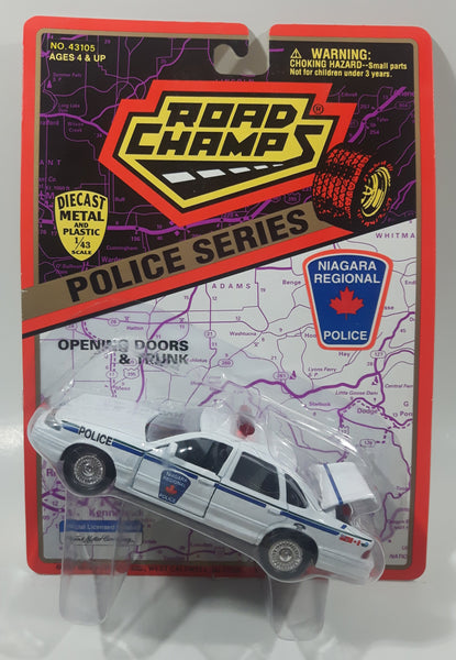 1997 Road Champs Police Series Ford Crown Victoria Niagara Regional Police White 1/43 Scale Die Cast Toy Car Vehicle New in Package