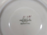 Czechoslovakia Cream with Pink Tulip Flower Themed Silver Trim Fine China Tea Cup and Saucer Set