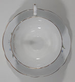 Regency English White with Blue and White Lily of The Valley Flowers Themed Hope. B.C. British Columbia Gold Trim Fine Bone China Tea Cup and Saucer Set