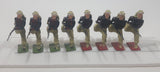 Vintage Britains LTD Proprietors 2 1/4" Tall Lead Soldiers Set of 8 Green and Red