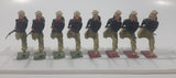 Vintage Britains LTD Proprietors 2 1/4" Tall Lead Soldiers Set of 8 Green and Red