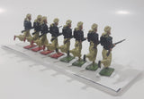 Vintage Britains LTD Proprietors 2 1/4" Tall Lead Soldiers Set of 8 Green and Red