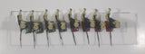 Vintage Britains LTD Proprietors 2 1/4" Tall Lead Soldiers Set of 8 Green and Red
