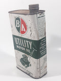 Vintage BA British American Oil Company Limited Utility Outboard 1 Imperial Quart Motor Oil Metal Can