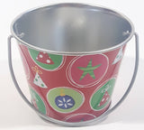 Christmas Themed Metal Miniature Bucket Pail Small 2 1/2" Tall