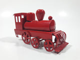 Train Locomotive Red Tin Metal Toy 3 1/2" Long Missing Rear Wheels
