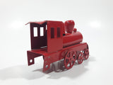 Train Locomotive Red Tin Metal Toy 3 1/2" Long Missing Rear Wheels