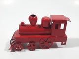 Train Locomotive Red Tin Metal Toy 3 1/2" Long Missing Rear Wheels