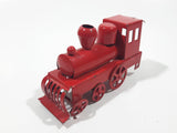 Train Locomotive Red Tin Metal Toy 3 1/2" Long Missing Rear Wheels