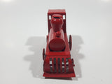 Train Locomotive Red Tin Metal Toy 3 1/2" Long Missing Rear Wheels