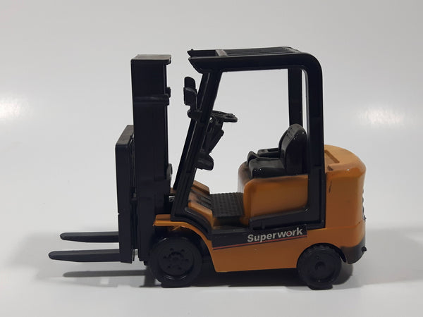 Unknown Brand Superwork TSTceh Fork Lift Yellow and Black Plastic Die Cast Toy Construction Equipment Vehicle
