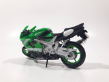 Maisto Kawasaki ZX SR Motor Cycle Green Die Cast Toy Car Vehicle Twisted Front Wheel Support 4 3/4" Long