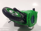 Maisto Kawasaki ZX SR Motor Cycle Green Die Cast Toy Car Vehicle Twisted Front Wheel Support 4 3/4" Long