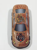 Unknown Brand Grizzly Bear Themed Brown Fur Texture Thin Metal Die Cast Toy Car Vehicle