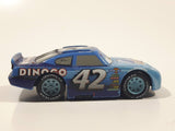 Disney Pixar #42 Lightning McQueen Dinoco Blue and Light Blue Plastic Body Die Cast Toy Car Vehicle
