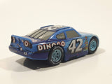 Disney Pixar #42 Lightning McQueen Dinoco Blue and Light Blue Plastic Body Die Cast Toy Car Vehicle