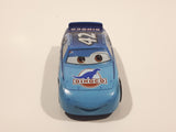 Disney Pixar #42 Lightning McQueen Dinoco Blue and Light Blue Plastic Body Die Cast Toy Car Vehicle