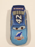 Disney Pixar #42 Lightning McQueen Dinoco Blue and Light Blue Plastic Body Die Cast Toy Car Vehicle