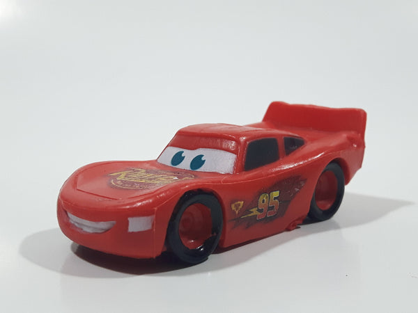 Disney Pixar Cars Lightning McQueen Red PVC Hard Rubber Toy Sports Car Vehicle
