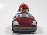 2018 Mattel Fisher Price Little People Red Cap Mustache Man in Dark Red Burgundy Plastic Toy Car Vehicle