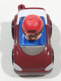2018 Mattel Fisher Price Little People Red Cap Mustache Man in Dark Red Burgundy Plastic Toy Car Vehicle