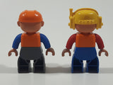 Lego Duplo 47394 Construction Worker Characters Orange Vests Yellow and Orange Helmets 2 1/2" Tall Plastic Toy Figures Set of 2