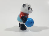 Ganz Webkinz Panda with Blue Bowling Ball 2" Tall PVC Toy Figure
