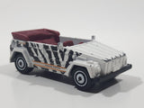 2011 Matchbox Jungle Explorers Volkswagen Type 181 (1974) White Black Zebra Pattern Die Cast Toy Car Vehicle Missing Windshield