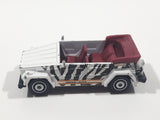 2011 Matchbox Jungle Explorers Volkswagen Type 181 (1974) White Black Zebra Pattern Die Cast Toy Car Vehicle Missing Windshield