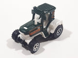 2010 Matchbox Farm Rigs Tractor Forest Green and White Die Cast Toy Car Farm Machinery Vehicle