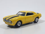 2001 Johnny Lightning Popular Hot Rodding 1969 Chevrolet Camaro Yellow with Black Stripes Die Cast Toy Car Vehicle with Opening Hood