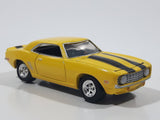 2001 Johnny Lightning Popular Hot Rodding 1969 Chevrolet Camaro Yellow with Black Stripes Die Cast Toy Car Vehicle with Opening Hood