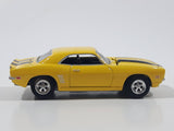 2001 Johnny Lightning Popular Hot Rodding 1969 Chevrolet Camaro Yellow with Black Stripes Die Cast Toy Car Vehicle with Opening Hood