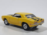 2001 Johnny Lightning Popular Hot Rodding 1969 Chevrolet Camaro Yellow with Black Stripes Die Cast Toy Car Vehicle with Opening Hood