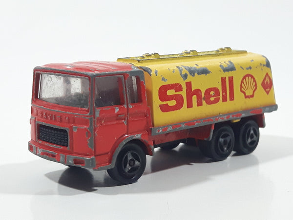 Vintage Majorette Saviem Shell Tanker Truck Red and Yellow 1:100 Scale Die Cast Toy Car Vehicle