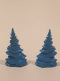 Disney Frozen Blue Trees 1 3/4" Tall Toy Accessory Set of 2