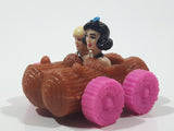 1993 McDonald's U.C.S. & Amblin The Flintstones Betty Rubble and Bamm Bamm in Log Car Plastic Toy Vehicle 1 3/4" Long
