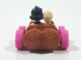 1993 McDonald's U.C.S. & Amblin The Flintstones Betty Rubble and Bamm Bamm in Log Car Plastic Toy Vehicle 1 3/4" Long