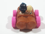 1993 McDonald's U.C.S. & Amblin The Flintstones Betty Rubble and Bamm Bamm in Log Car Plastic Toy Vehicle 1 3/4" Long