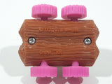 1993 McDonald's U.C.S. & Amblin The Flintstones Betty Rubble and Bamm Bamm in Log Car Plastic Toy Vehicle 1 3/4" Long
