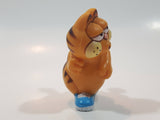 Vintage 1978 1981 United Features Syndicate Garfield Strolling in Blue Shoes 2 1/4" Tall PVC Toy Figure Made in Hong Kong