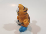 Vintage 1978 1981 United Features Syndicate Garfield King A Soccer Ball 2 1/4" Tall PVC Toy Figure Made in Hong Kong