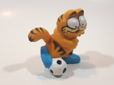 Vintage 1978 1981 United Features Syndicate Garfield King A Soccer Ball 2 1/4" Tall PVC Toy Figure Made in Hong Kong
