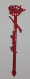 Vintage Prairie Room Drake Hotel Regina Gun Rifle Western Themed Red Plastic Drink Stir Stick Stirrer